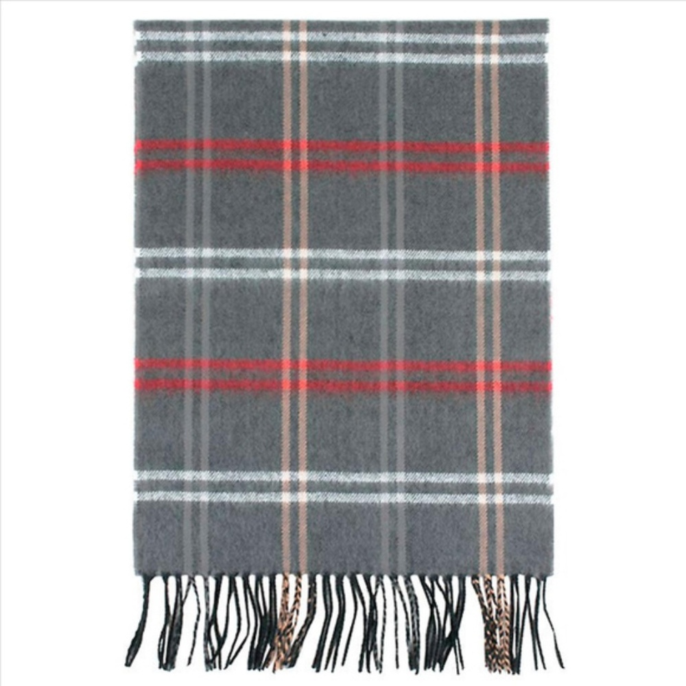 Softer Than Cashmere Gray Plaid Scarf